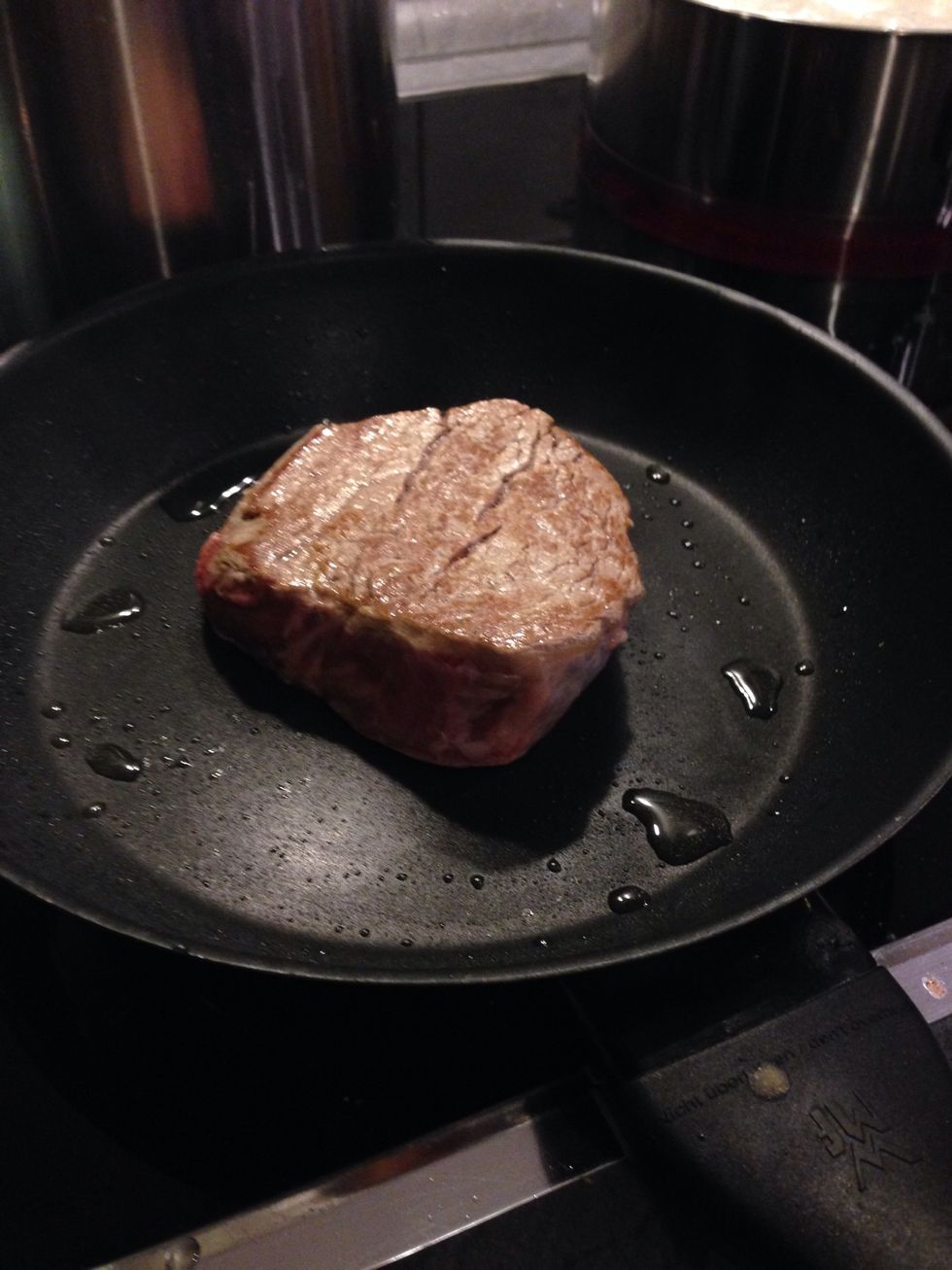 Saut\u00e8 in hot oil for around 45 seconds each side