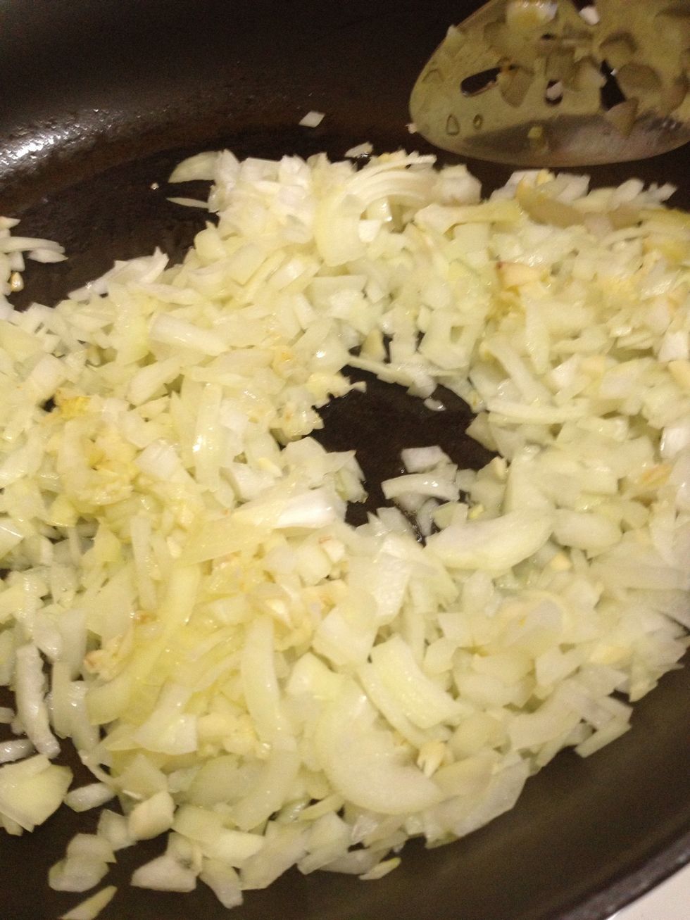 Saut\u00e9 garlic and onions