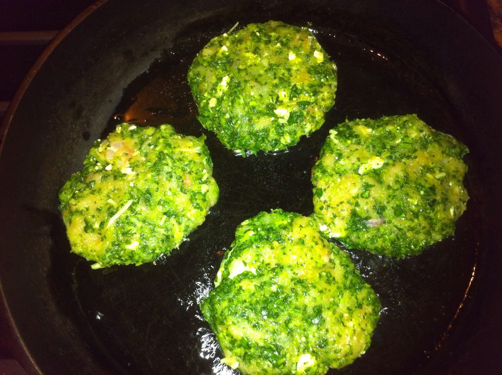 Saut\u00e9 in coconut, olive or canola oil. 3 minutes each side.