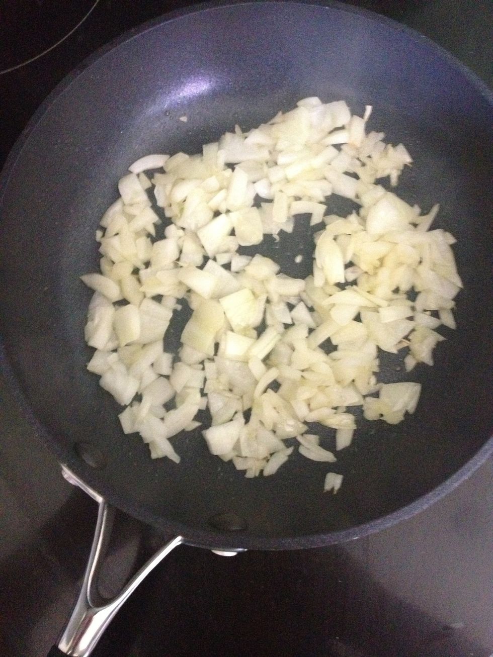 Saut\u00e9 the onions until soft.
