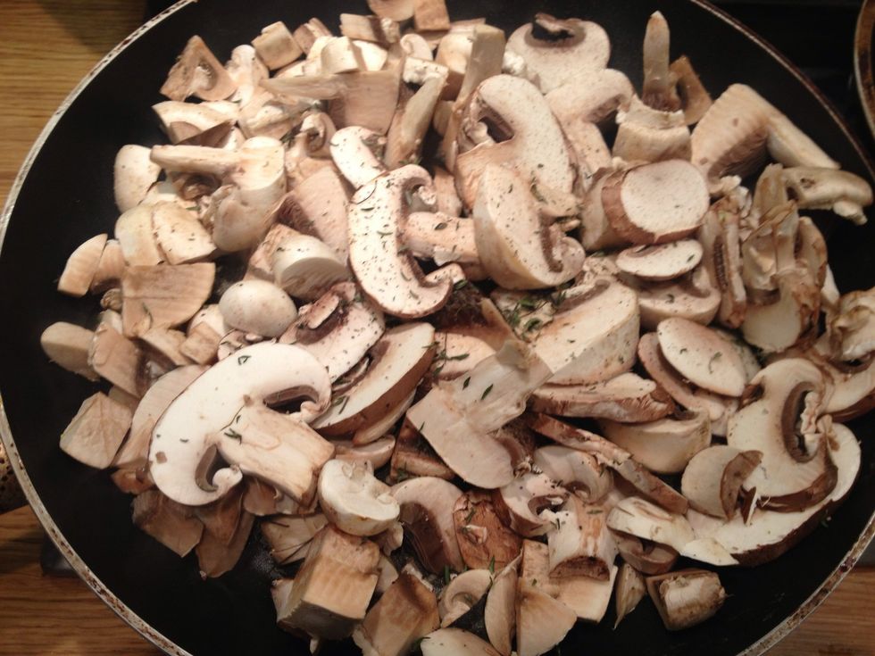 Saut\u00e9 them in a little olive or rapeseed oil with some thyme on a fairly high heat