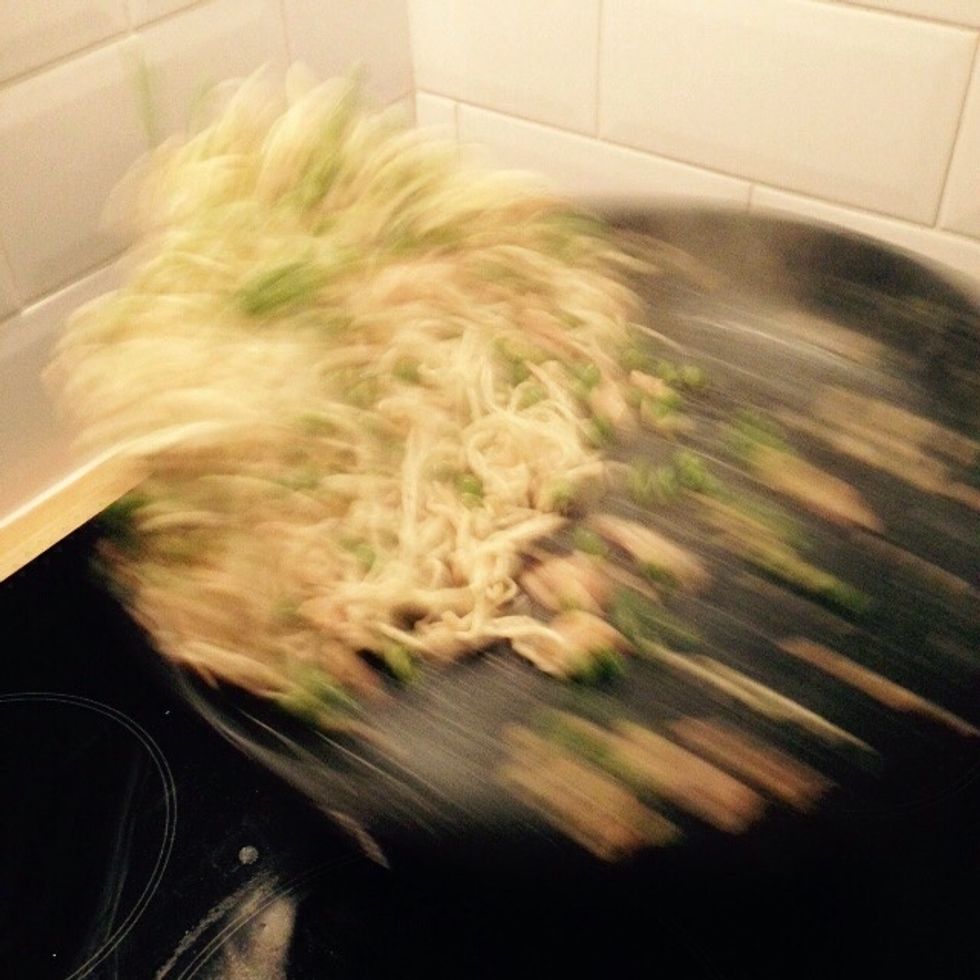 Saut\u00e9 to mix well