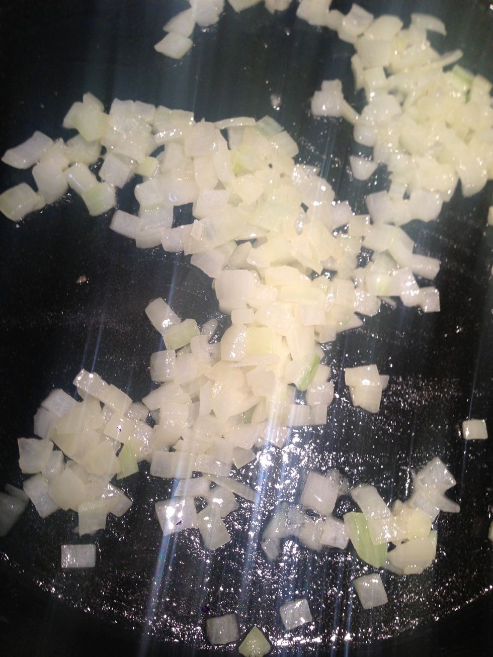 Saut\u00e9 until they get translucent, maybe a little brown in spots, and start to smell sweet