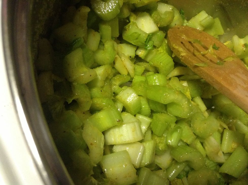 Saut\u00e9 with all the spices until the natural juices are gone