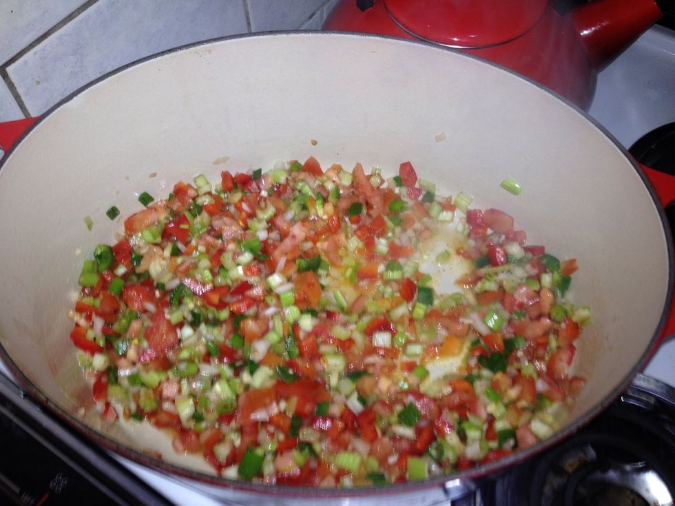Saut\u00e9ed in olive oil for a few minutes