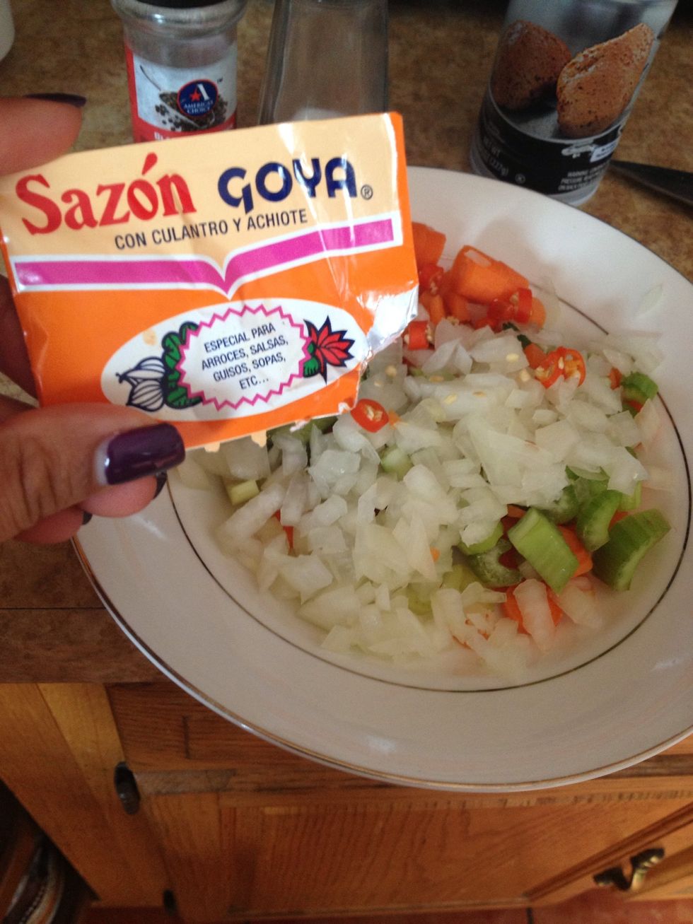 Saut\u00e9ed veggies with a dash of sazon