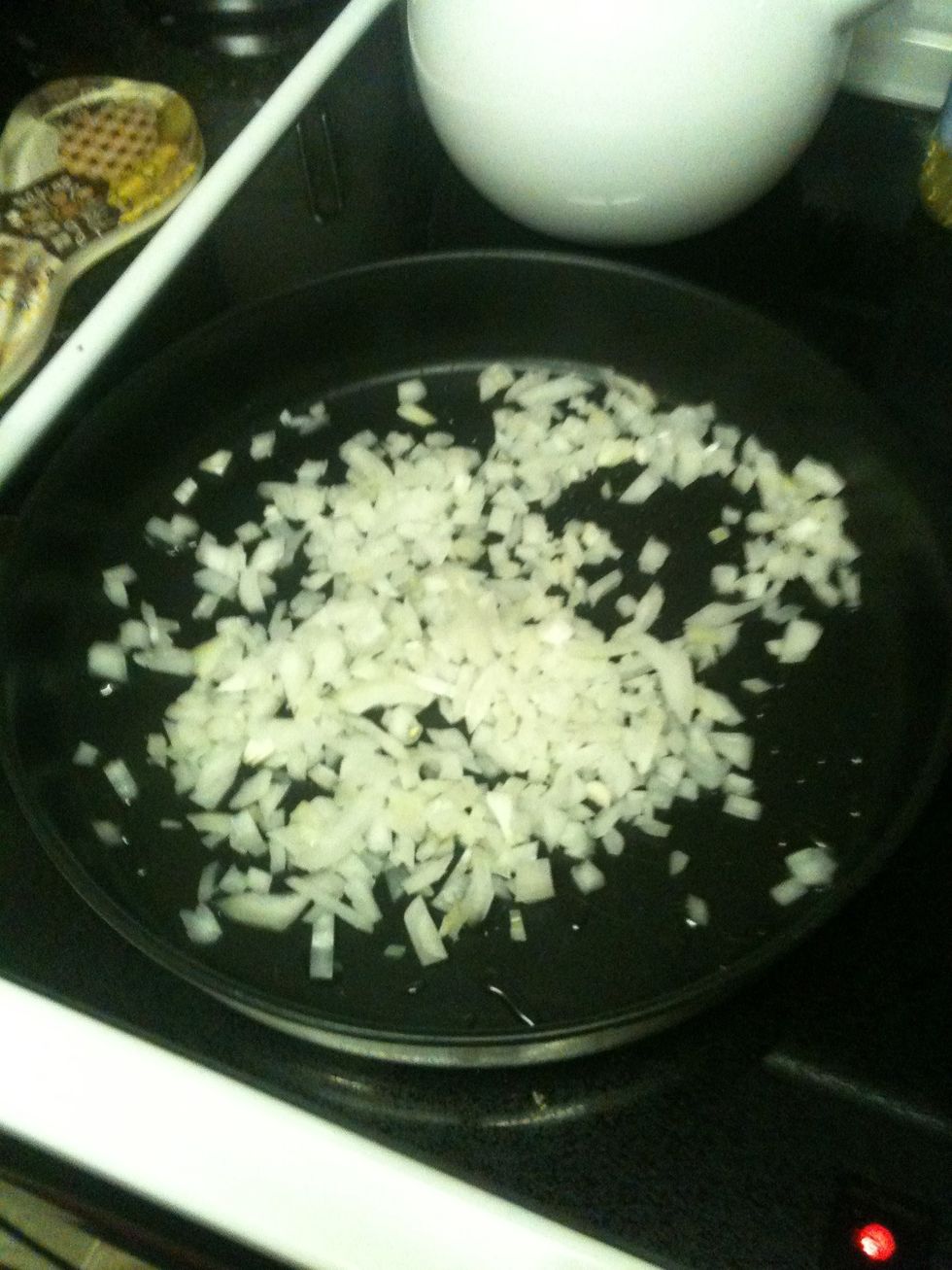 Saute onion till transluscent.