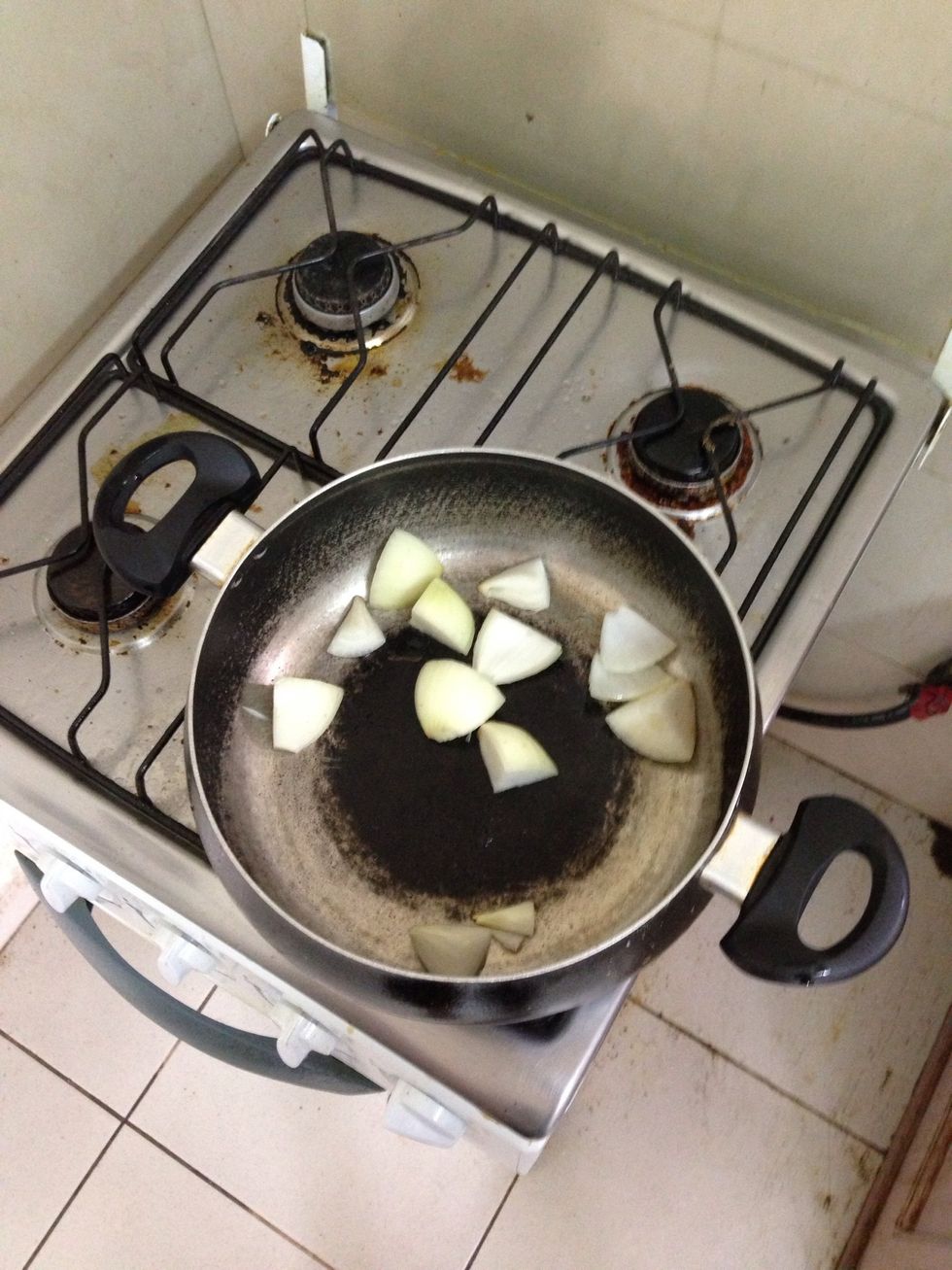 Sautee onions in oil