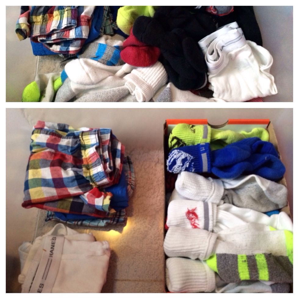 Save those shoe boxes and organize your sock drawer! Enjoy!