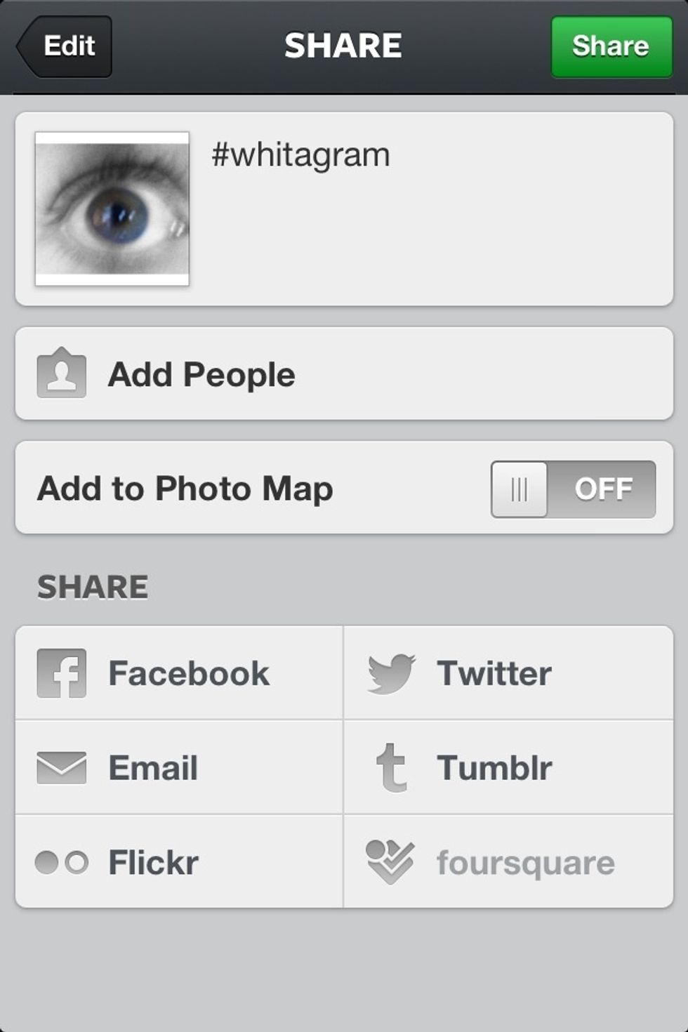 Save to your camera roll or upload it straight to Instagram.
