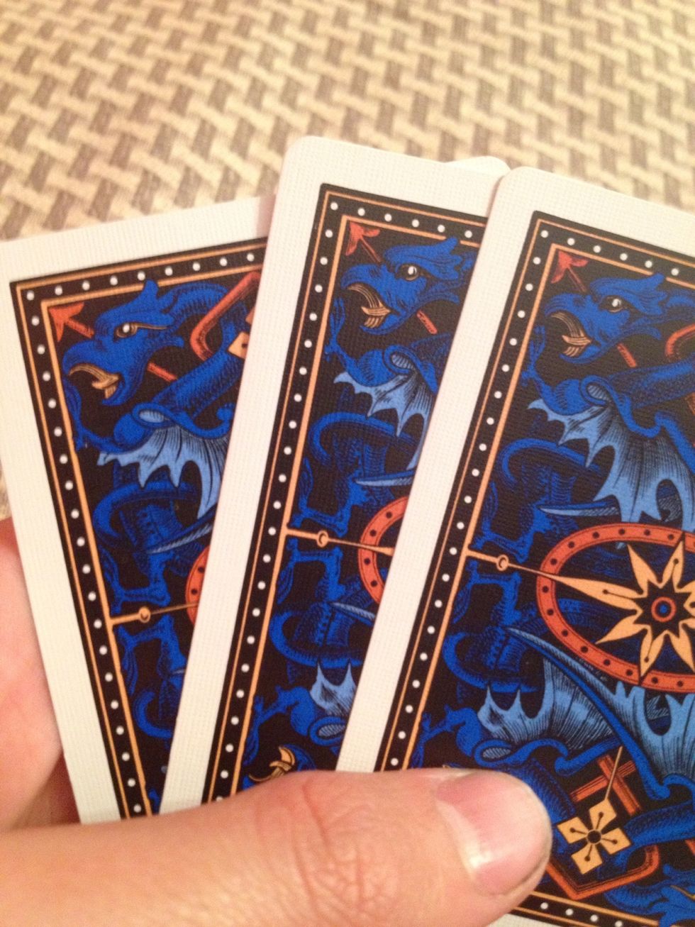 Say that you are going to show them three cards and you want them to say that's it for each of the cards.