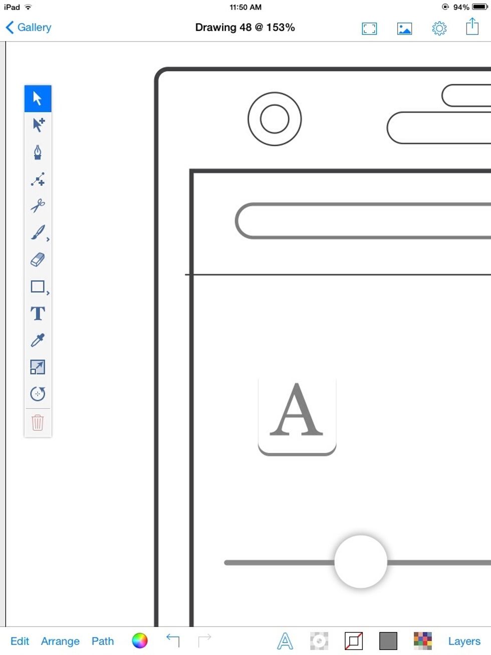 Scale and position the letter.