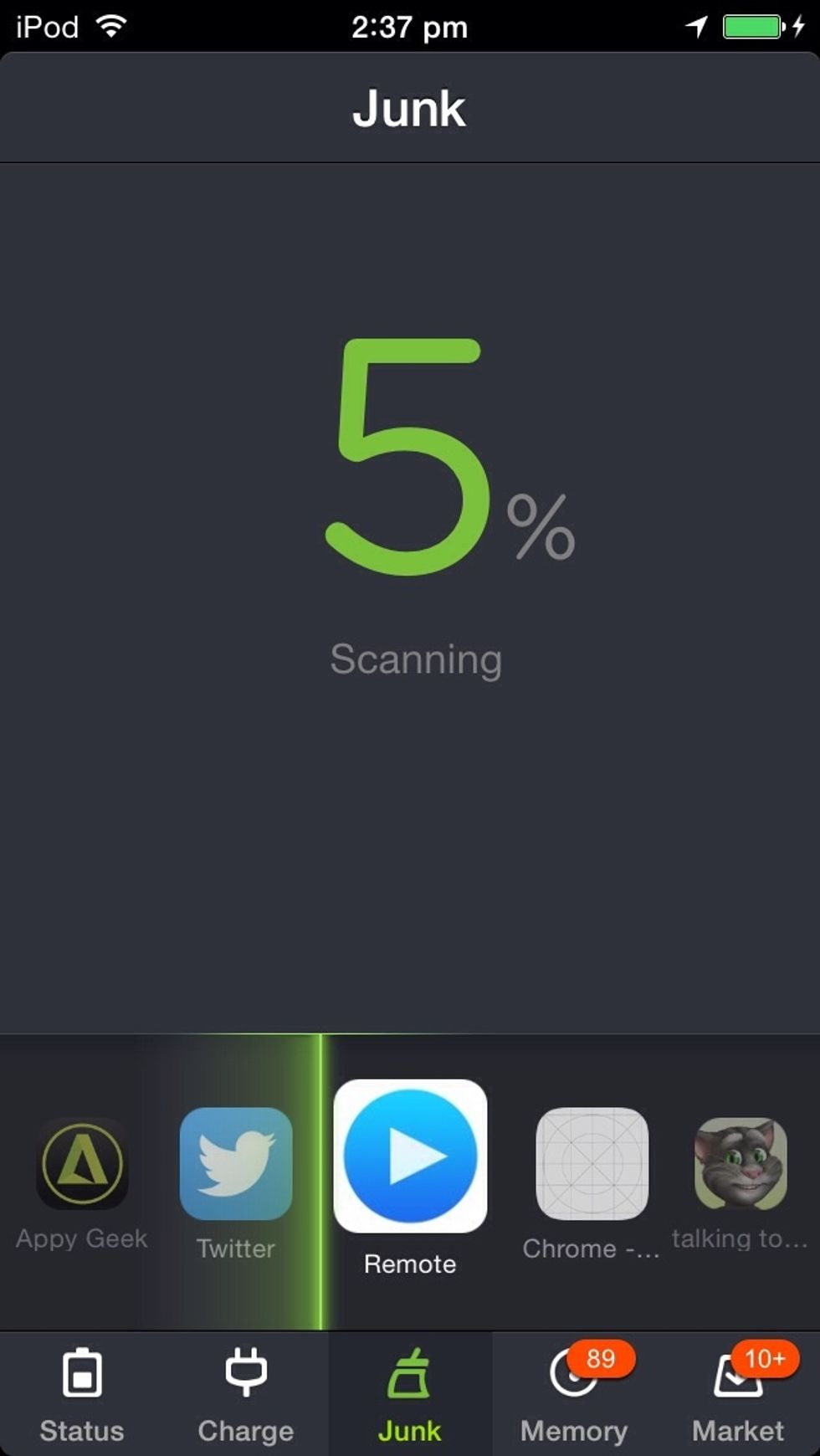 Scanning will begin, and app will search for extra space that could be recovered in the phone.