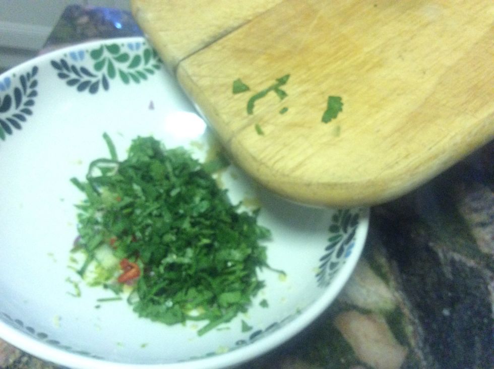 Scape all of your ingredients into your bowl