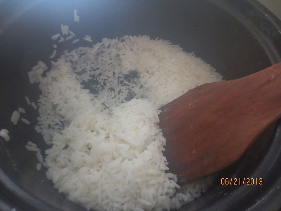 Scape rice out....