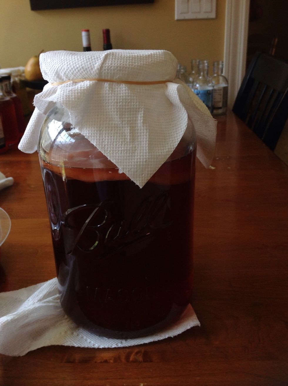 SCOBYs eat sugar, so you will have more fermented tea with less sugar the longer you leave your SCOBY in the tea. Taste your tea periodically until you reach the desired flavor.