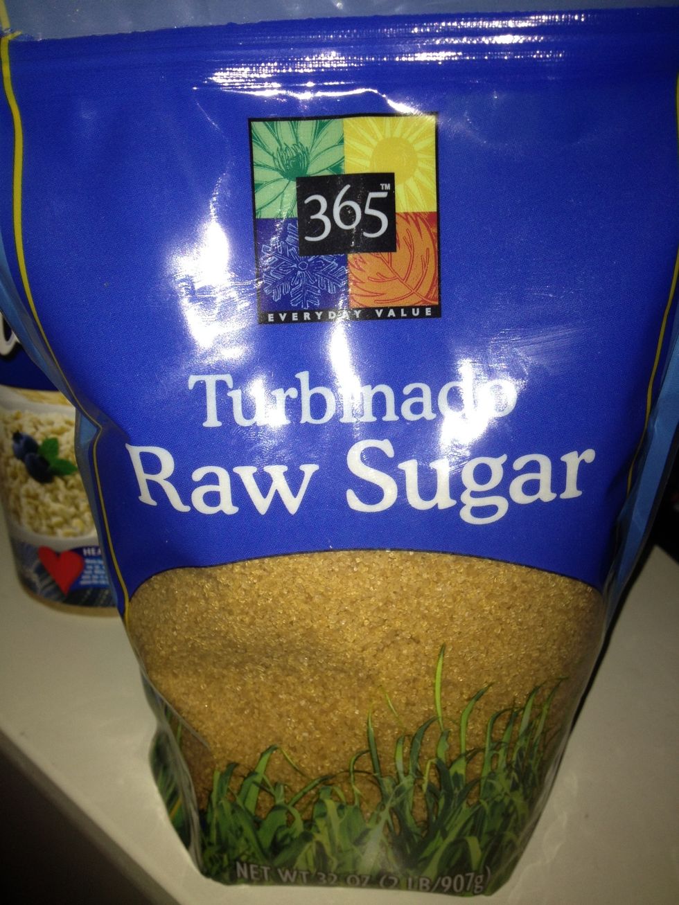 Scoop 1/2 cup of (any brand) raw sugar into the bowl