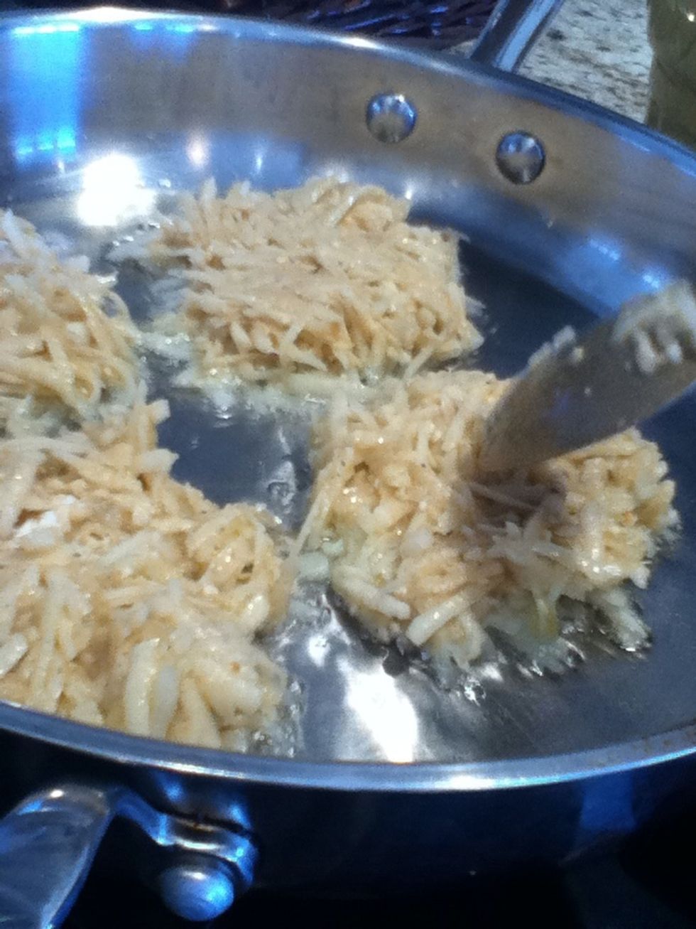 Scoop in your potato mixture.