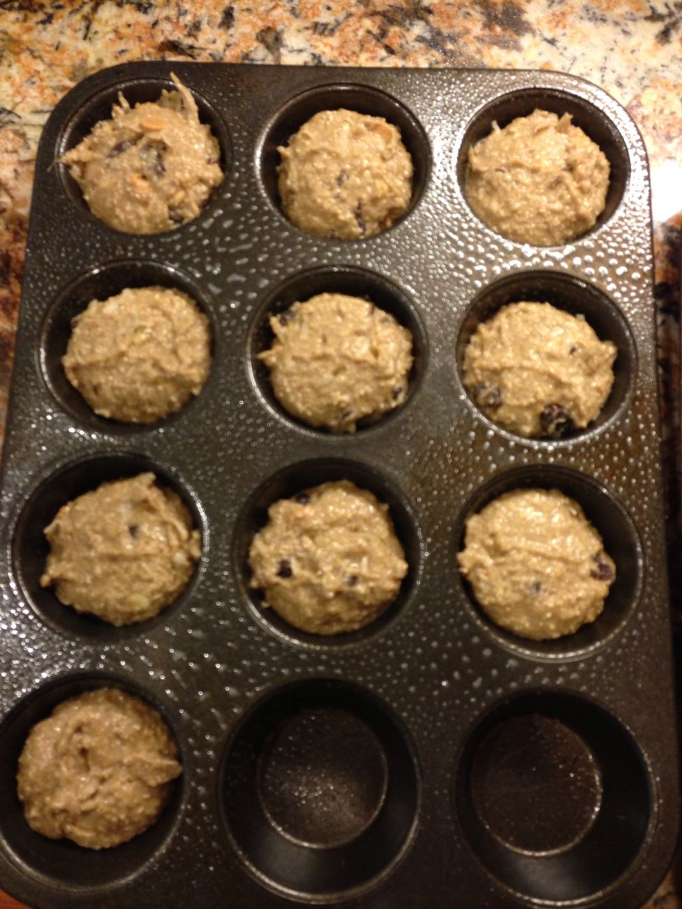 Scoop into a greased muffin tin!