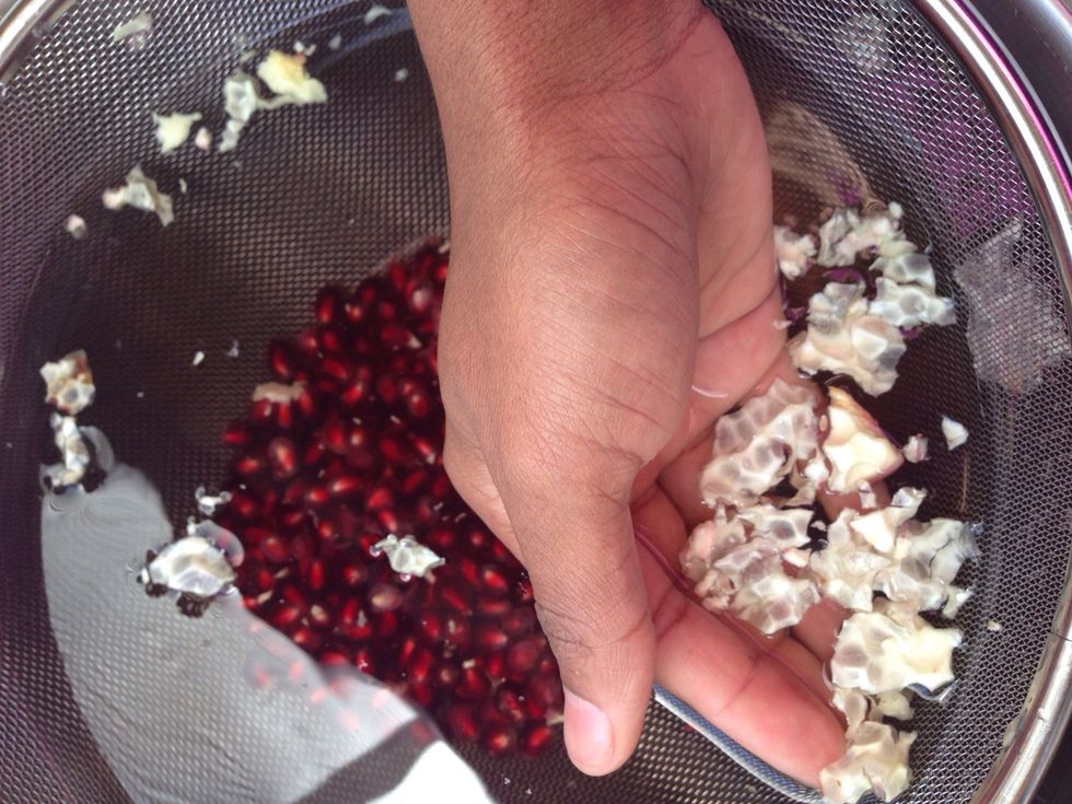 Scoop out the excess with your hands.