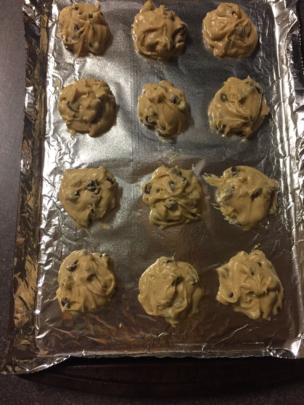 Scoop spoonfuls onto the pan