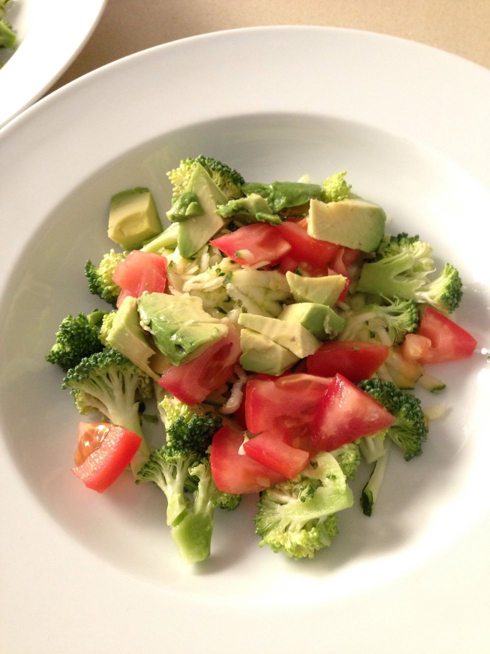 Scoop the cubed avocado out of the shell and scatter on top...
