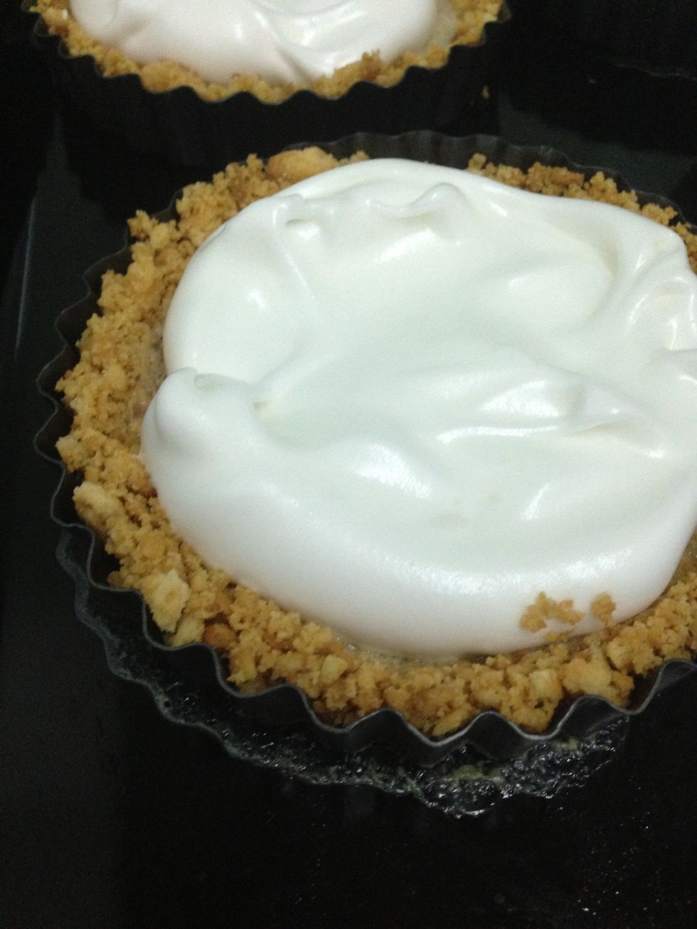 Scoop the meringue onto the pies