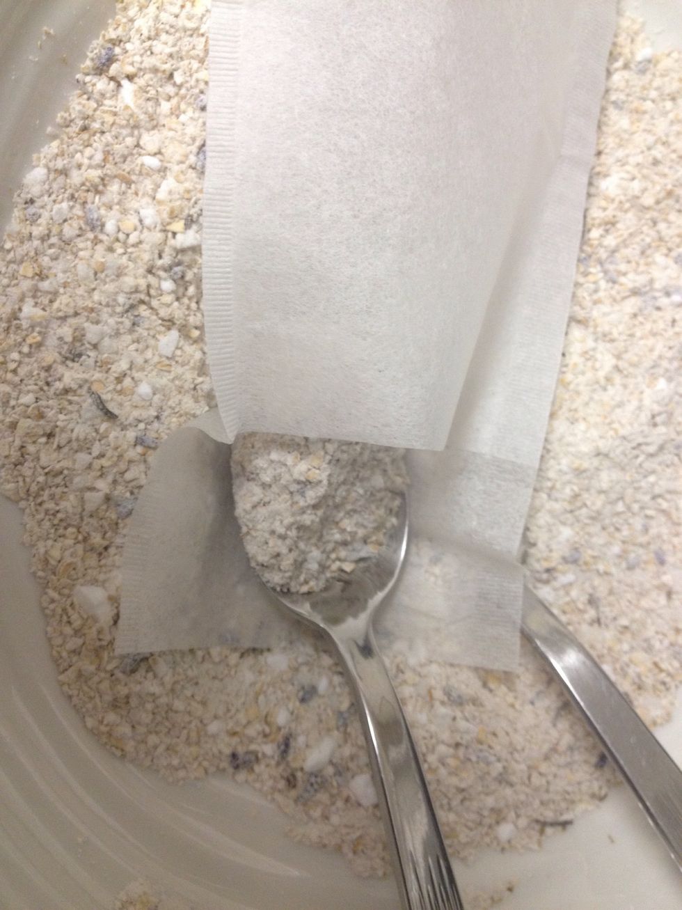 Scoop the mixture into the bags