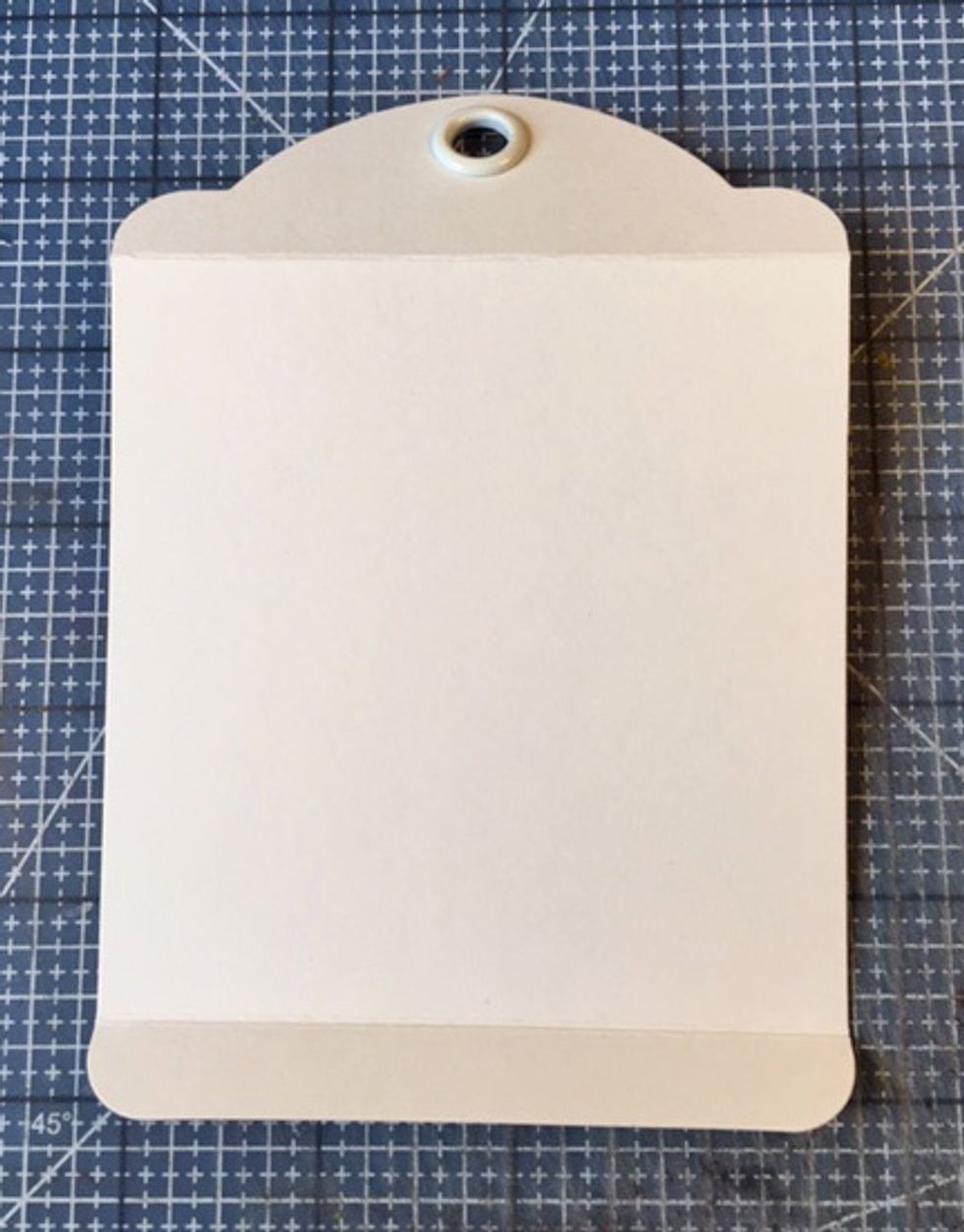 Score and fold all tags at 1/2" from bottom and 1/2" from top corners