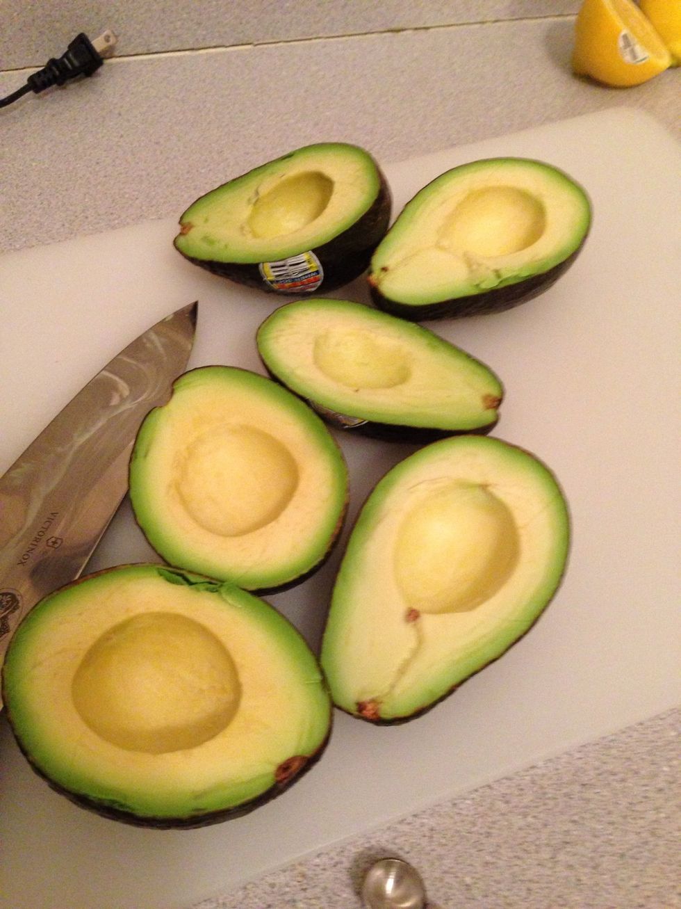 Score and scoop the avocado meat right into the blender.