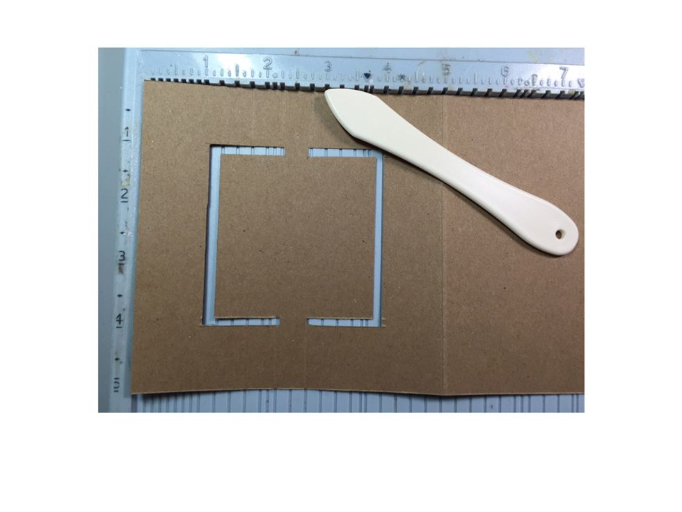 Score on the other side at the same marks. 1 3/4", 2 1/4", 2 3/4"