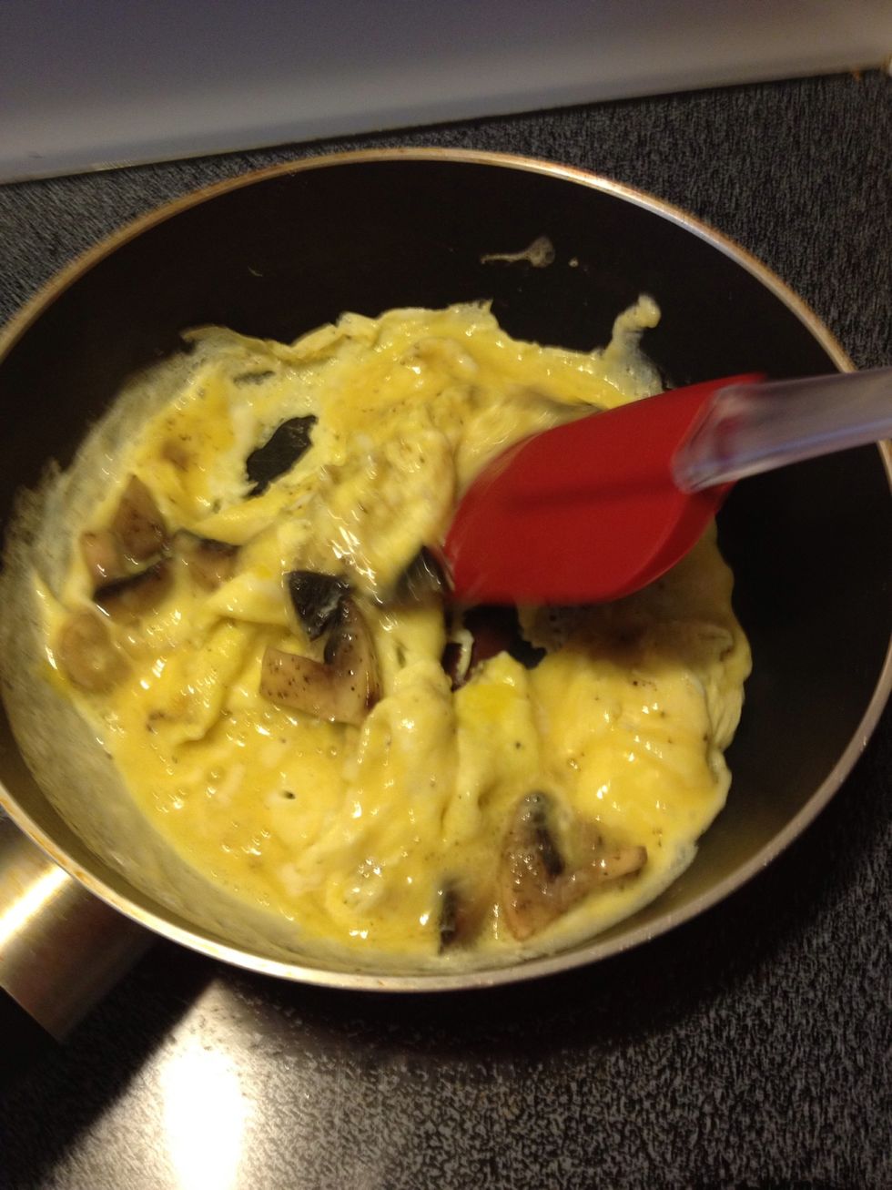 Scramble.. But dont cook for too long. It should appear moist