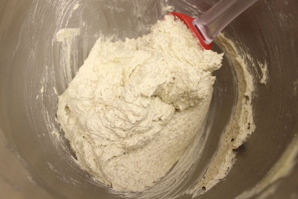 Scrape down the bowl frequently to ensure even mixing.