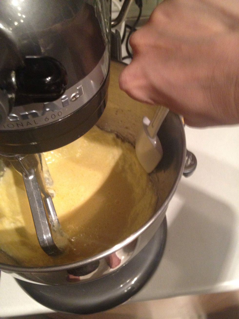 Scrape down the side every step you go.