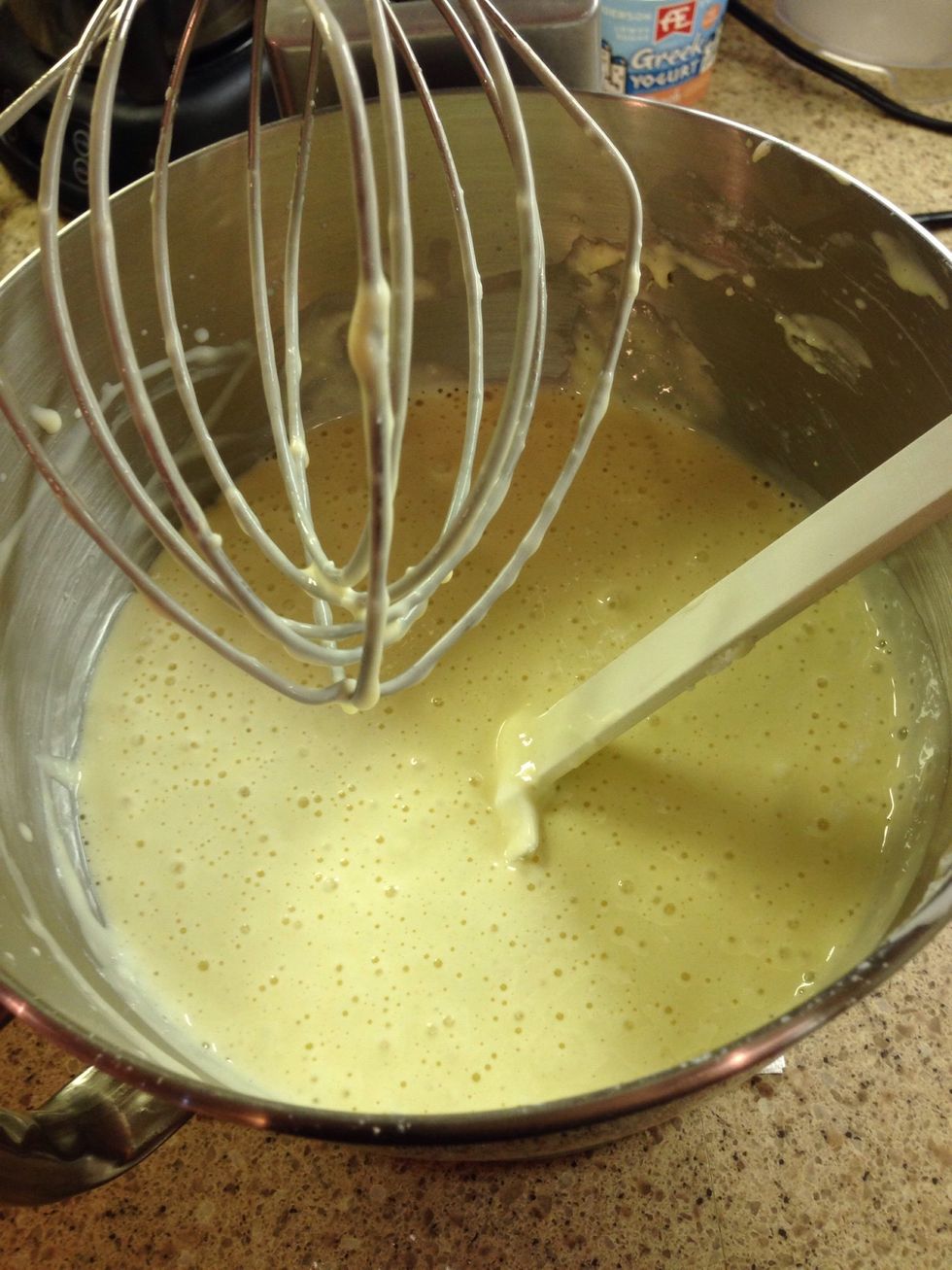 Scrape down the sides of the bowl.