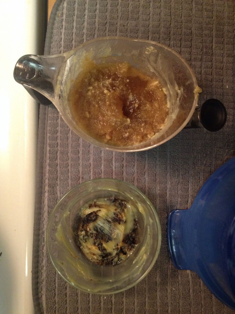 Scrape off 3 tablespoons of the pork fat and discard the rest