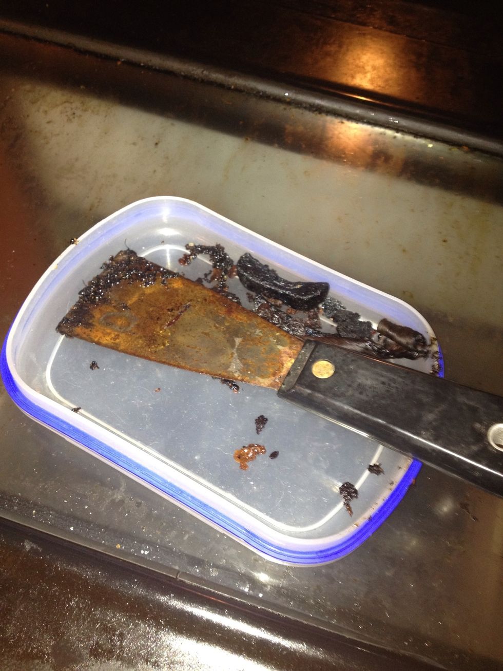 Scrape out all the lost food lol