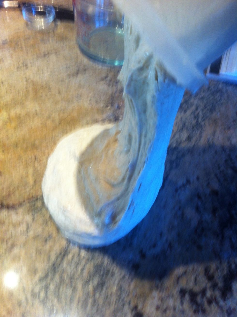 Scrape out any dough that sticks to the container.