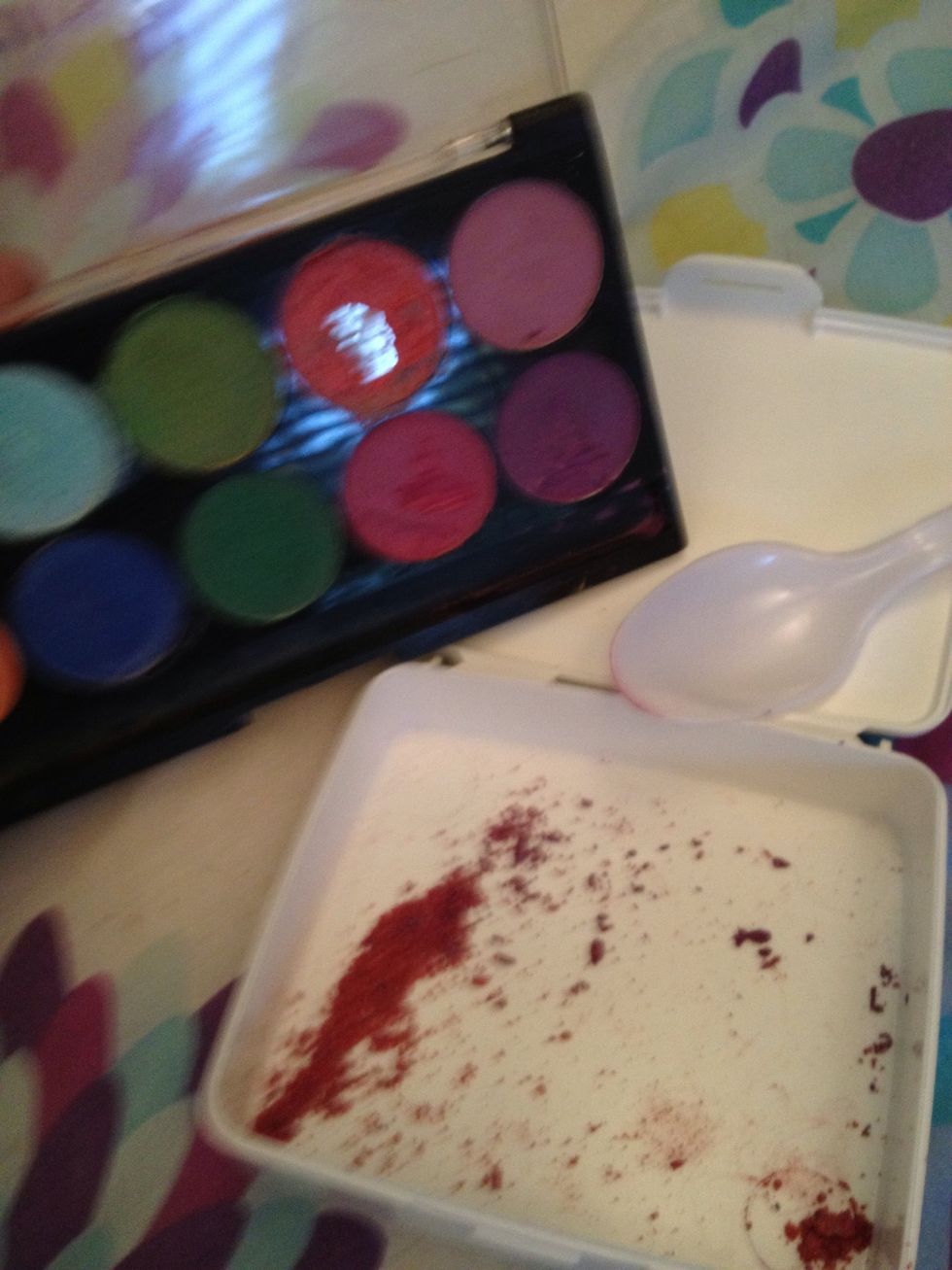 Scrape out as much eyeshadow as you want! I used three colors.