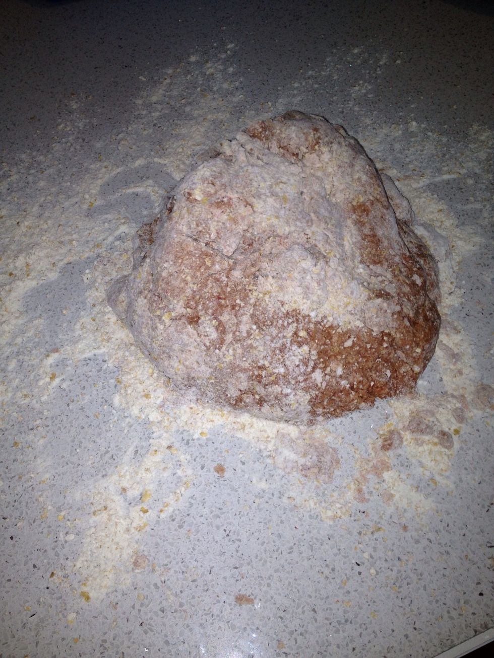 Scrape out onto a floured surface and knead all the scraps together.