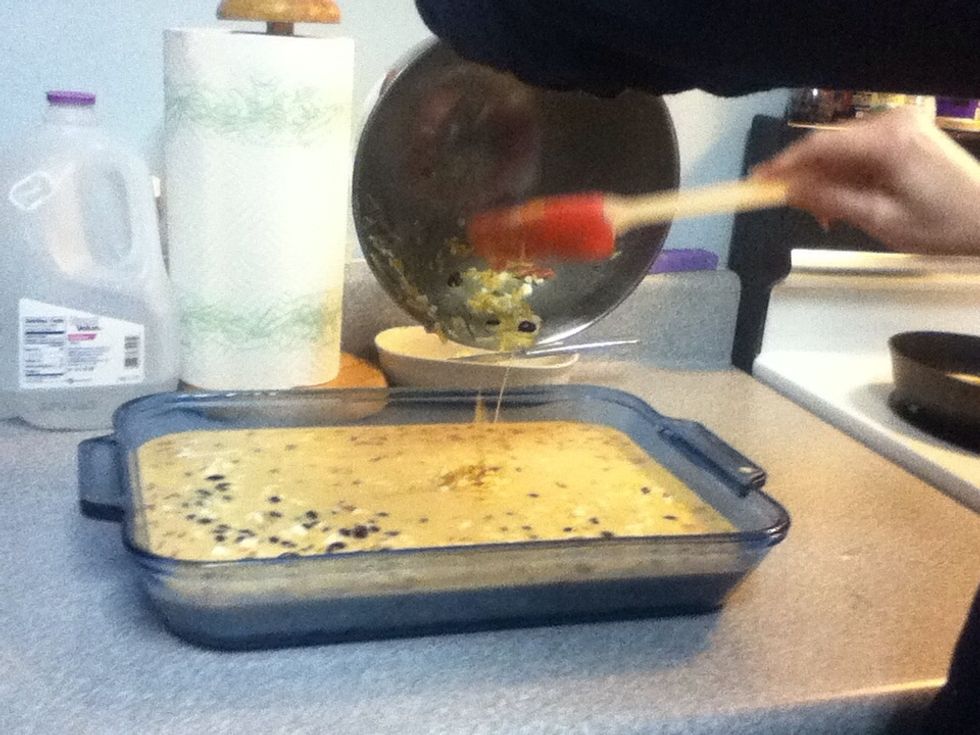 Scrape remaining ingredients from bowl.