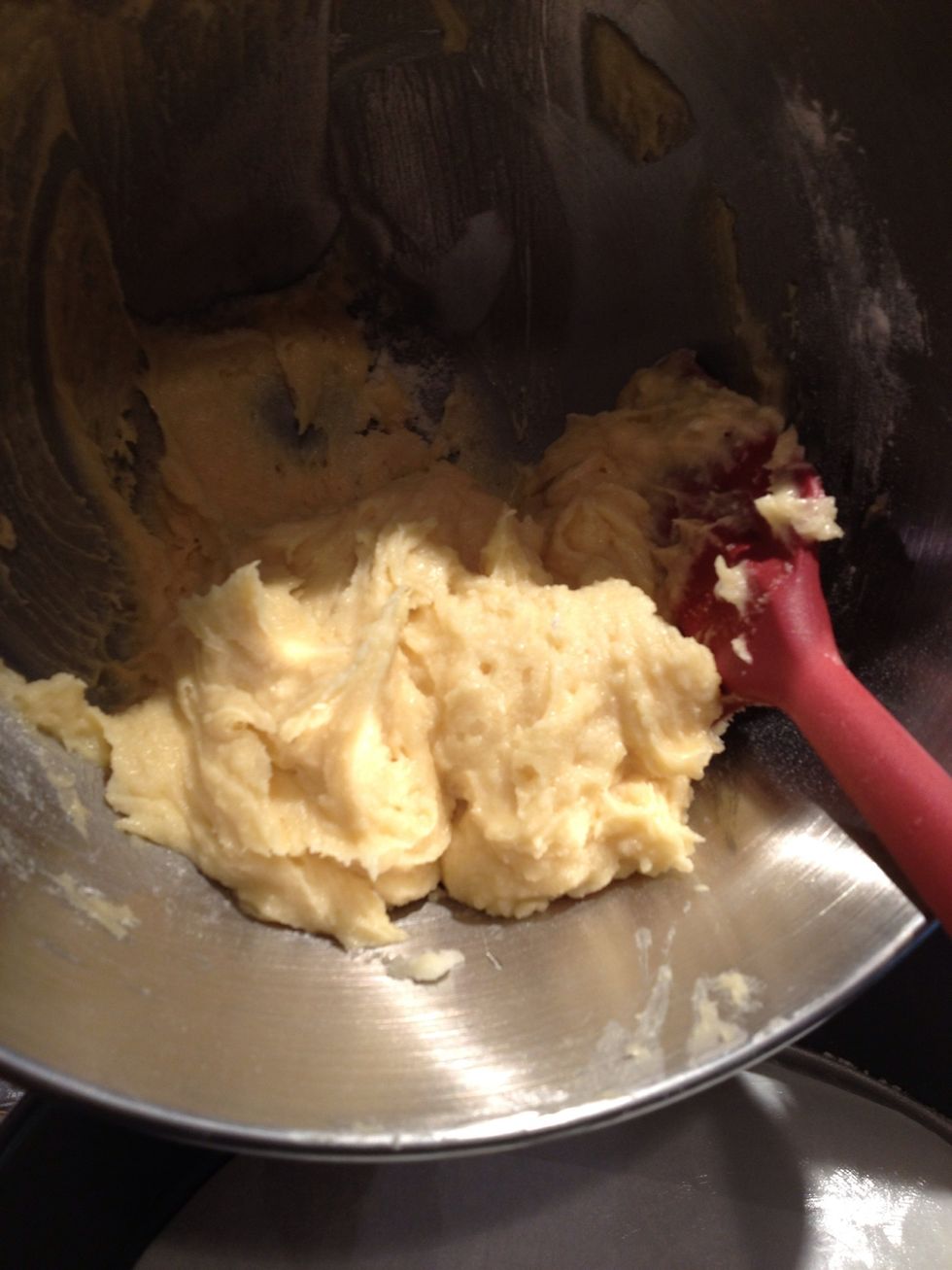 Scrape the batter into the prepared pan.