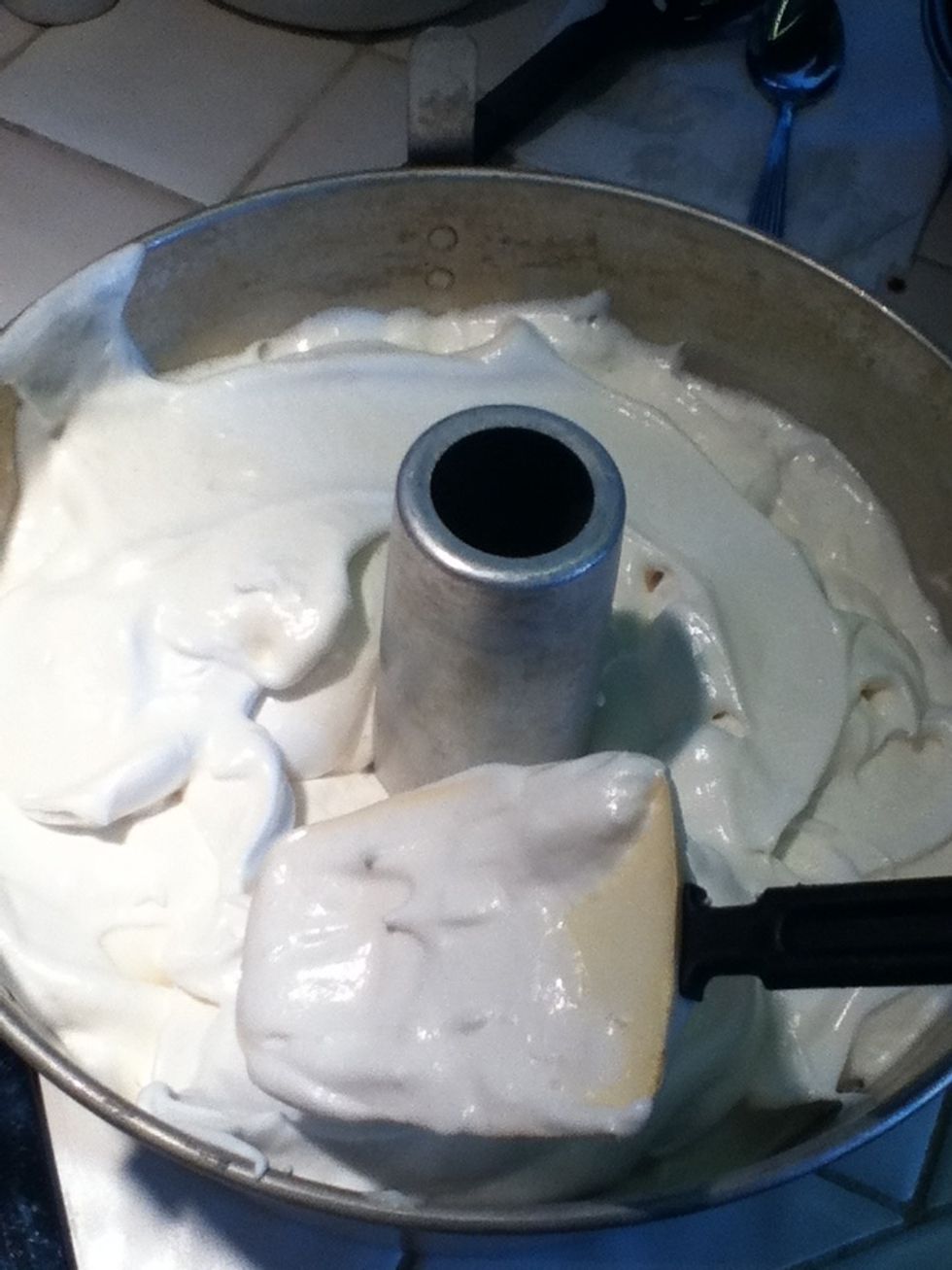 Scrape the batter into the Turks head pan. Smooth the top with a spatula or spoon.