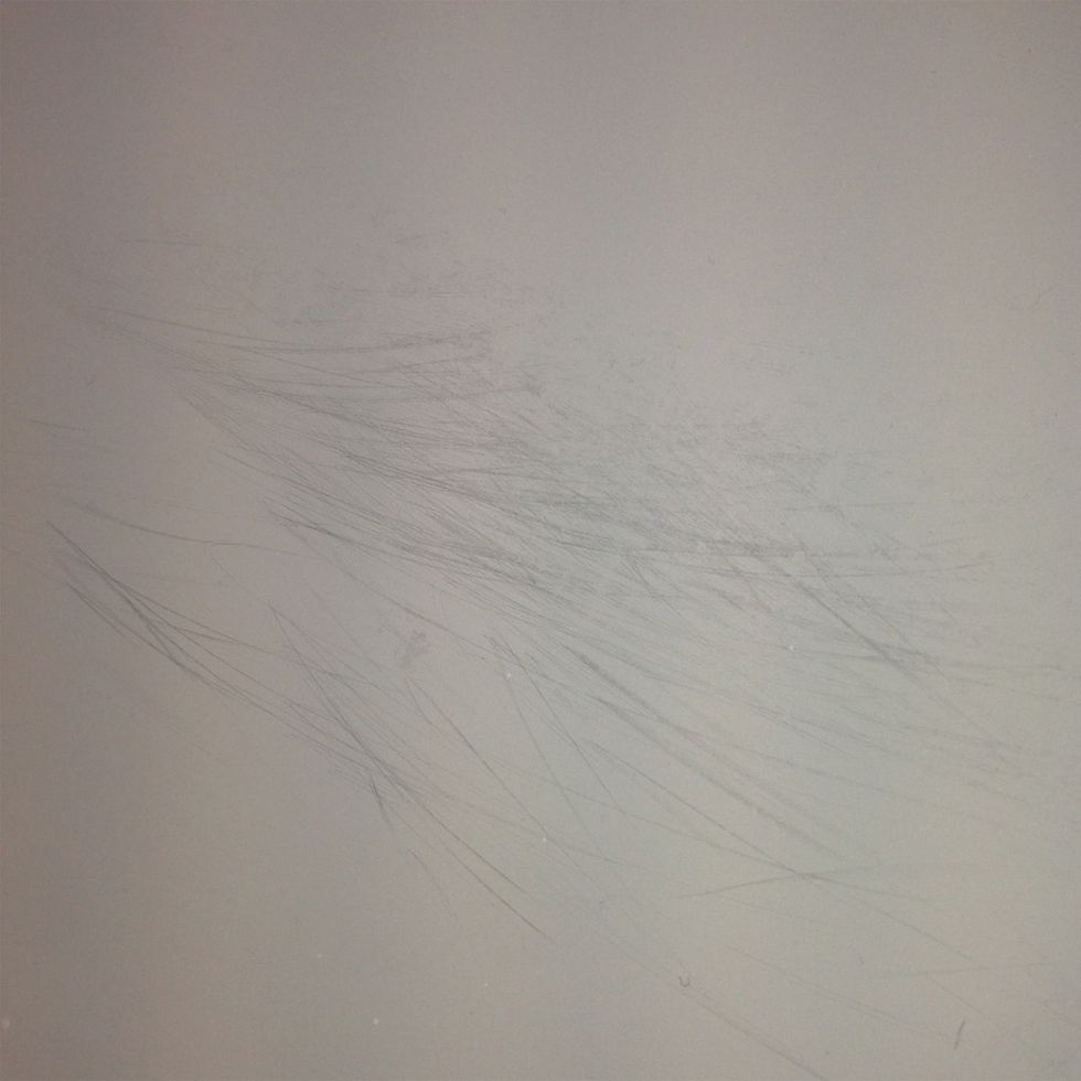 Scratches caused from kid's toys.