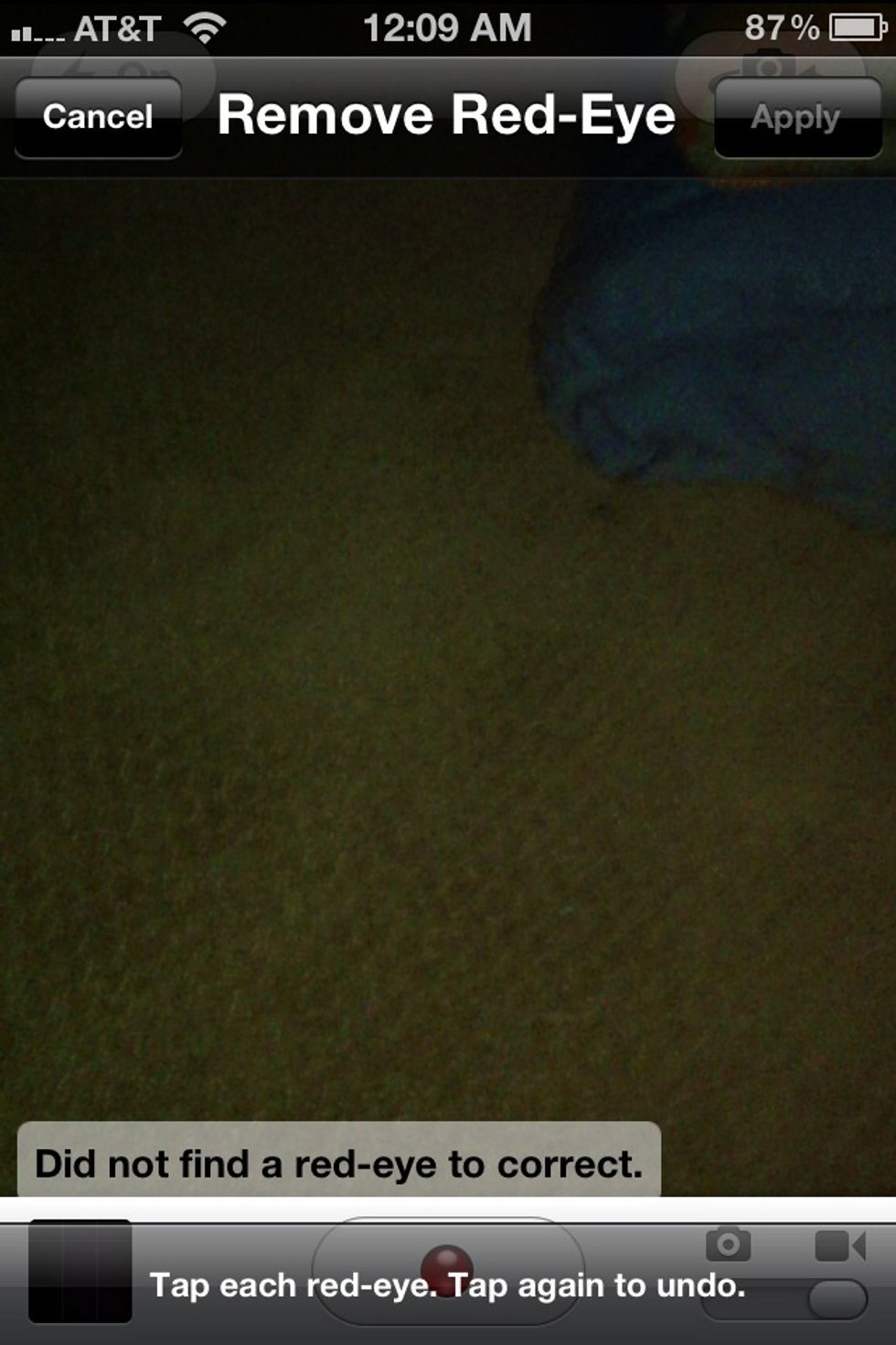 Screen shot of using red-eye!