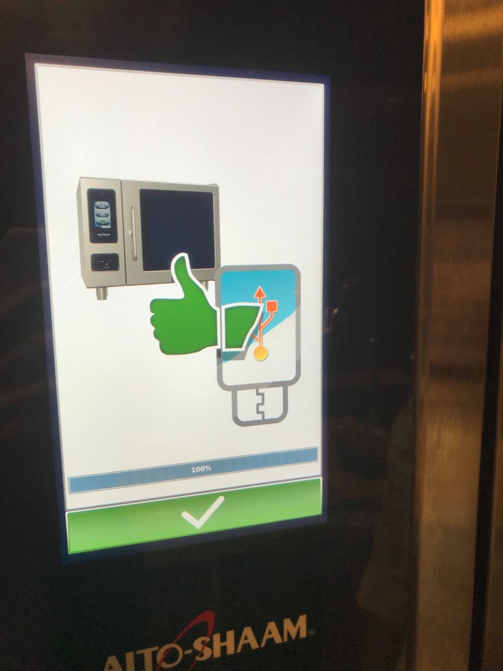 Screen will show 100% once the transfer is complete.