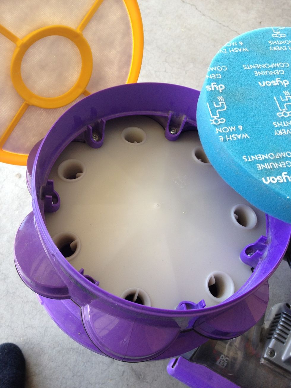 Screw back on the top lid and then get your dry filters