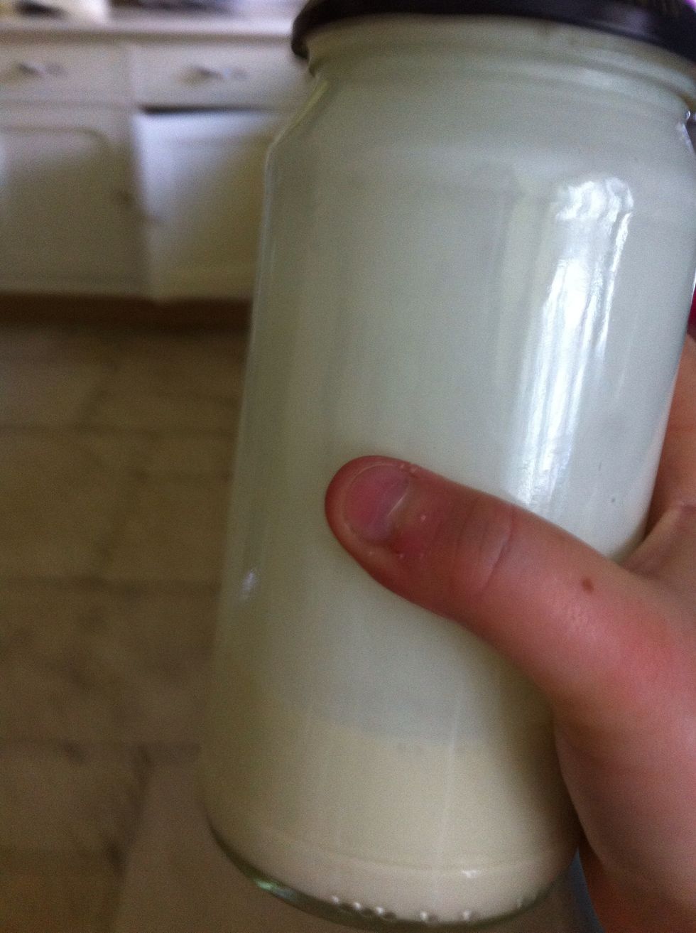 Screw the lid on as far as it will go and SHAKE!!