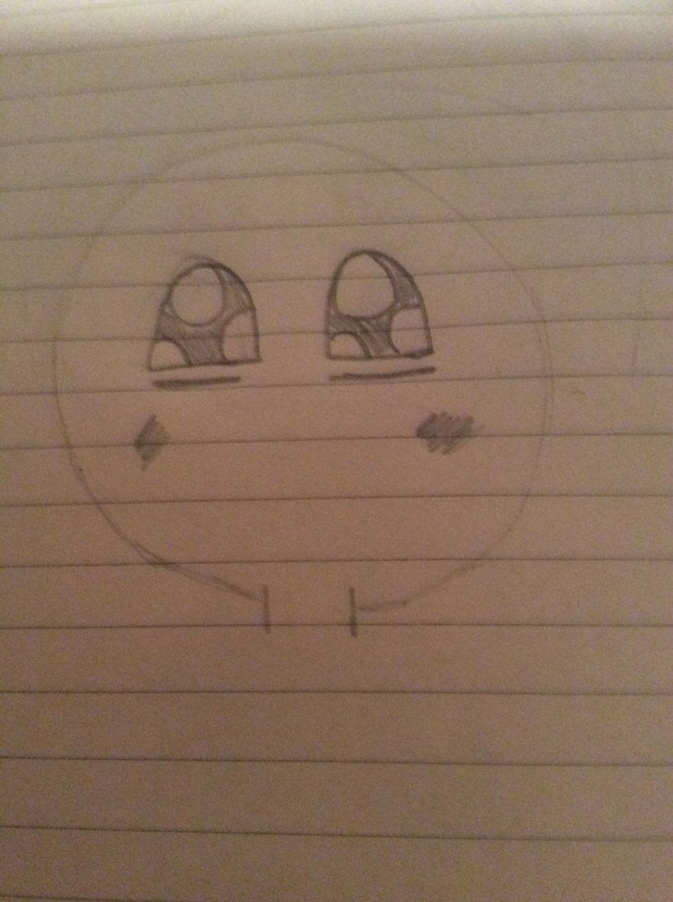 Scribble lines at either sides of the cheeks.