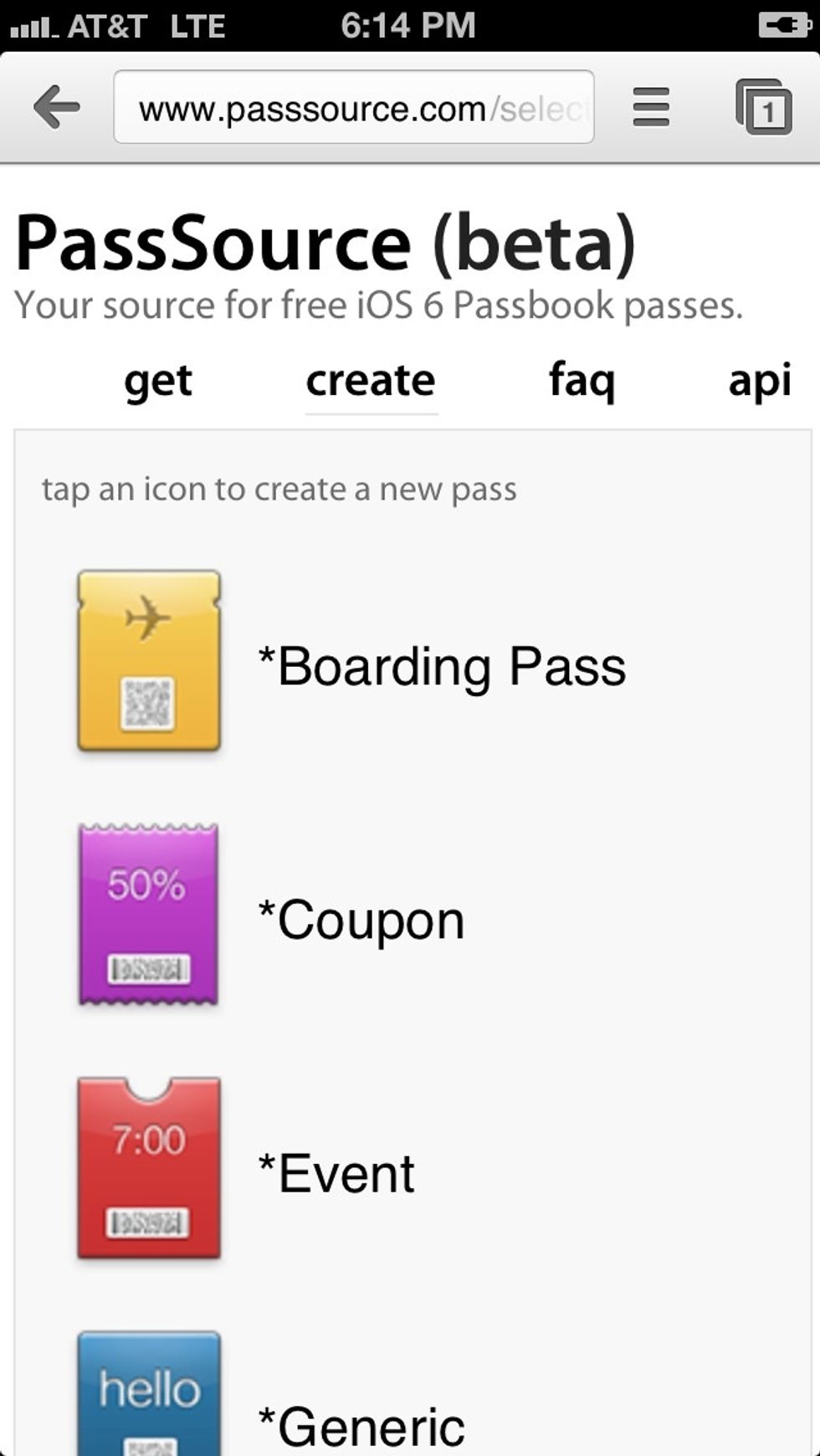 Scroll and find a passcard you would like to add